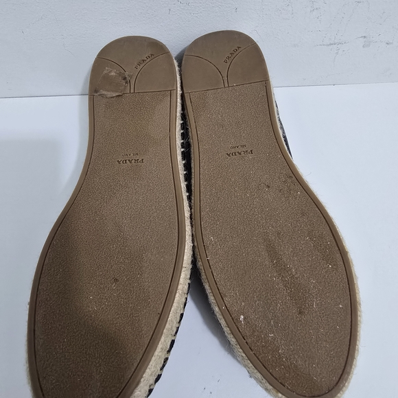 Prada Quilted Black Leather Espadrilles, (Size 38) - Picture 9 of 12